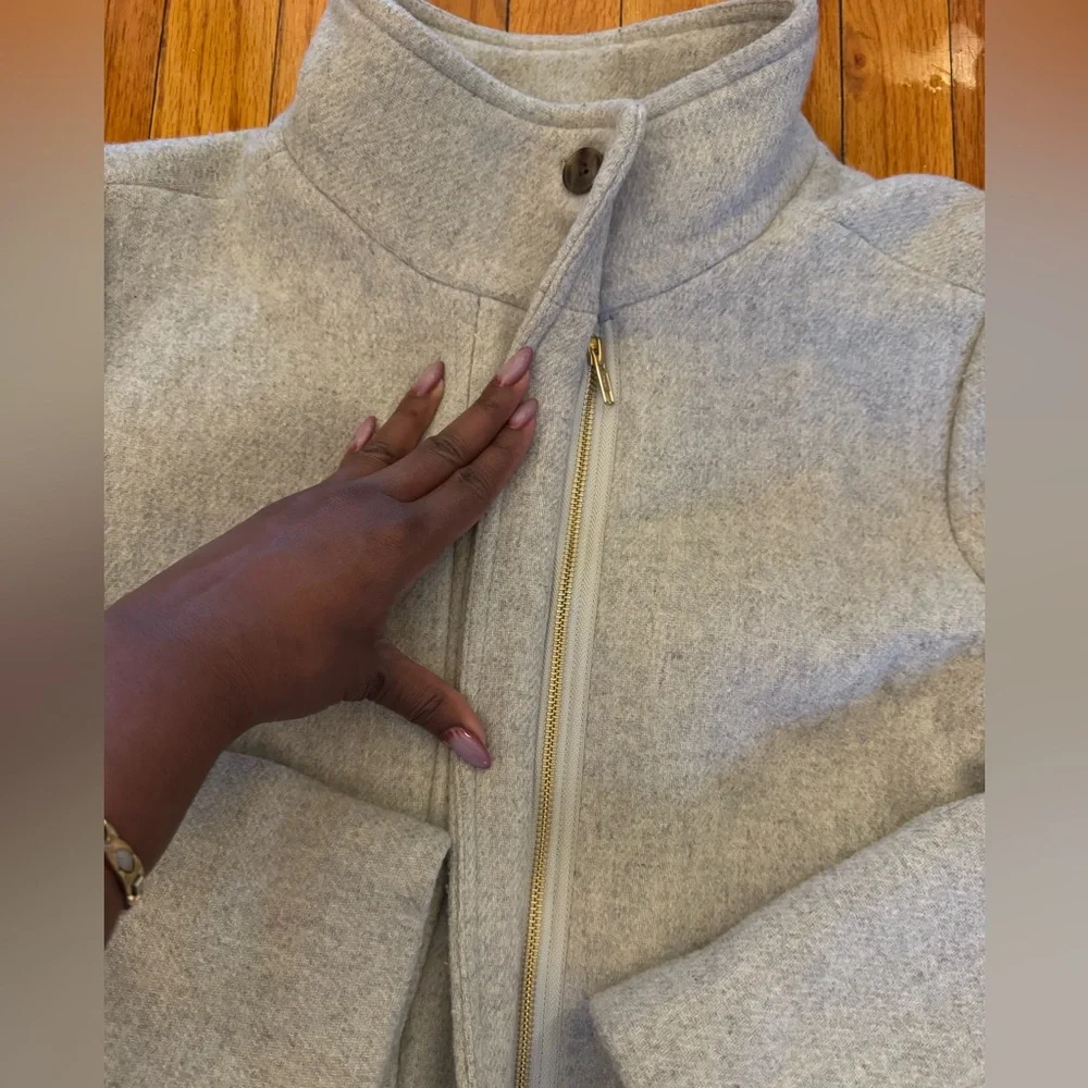 J. Crew Light Gray Lined Coat - Picture 2 of 5
